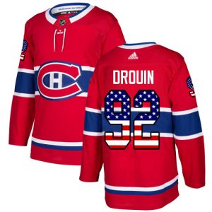 Herren Montreal Canadiens Eishockey Trikot Jonathan Drouin #92 Authentic Rot USA Flag Fashion